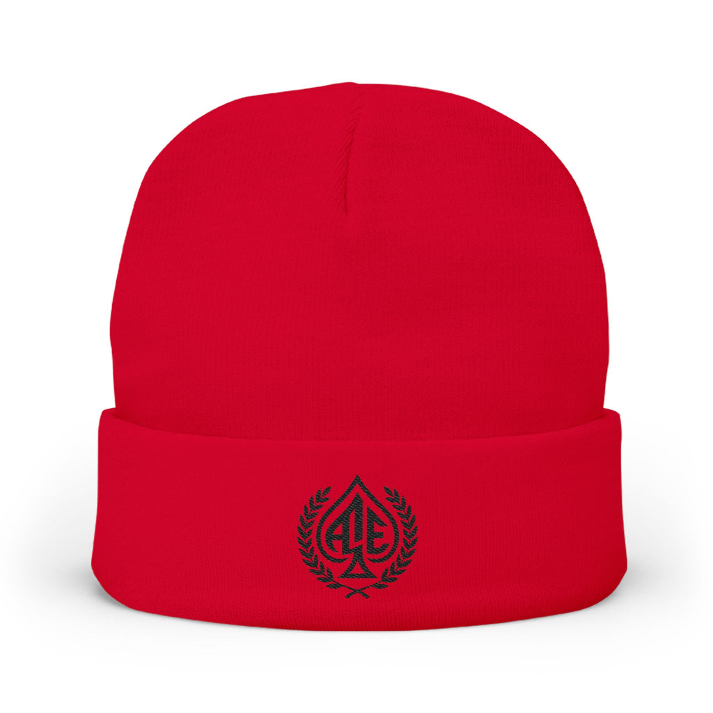 Ace'n Black Crest Embroidered Beanie