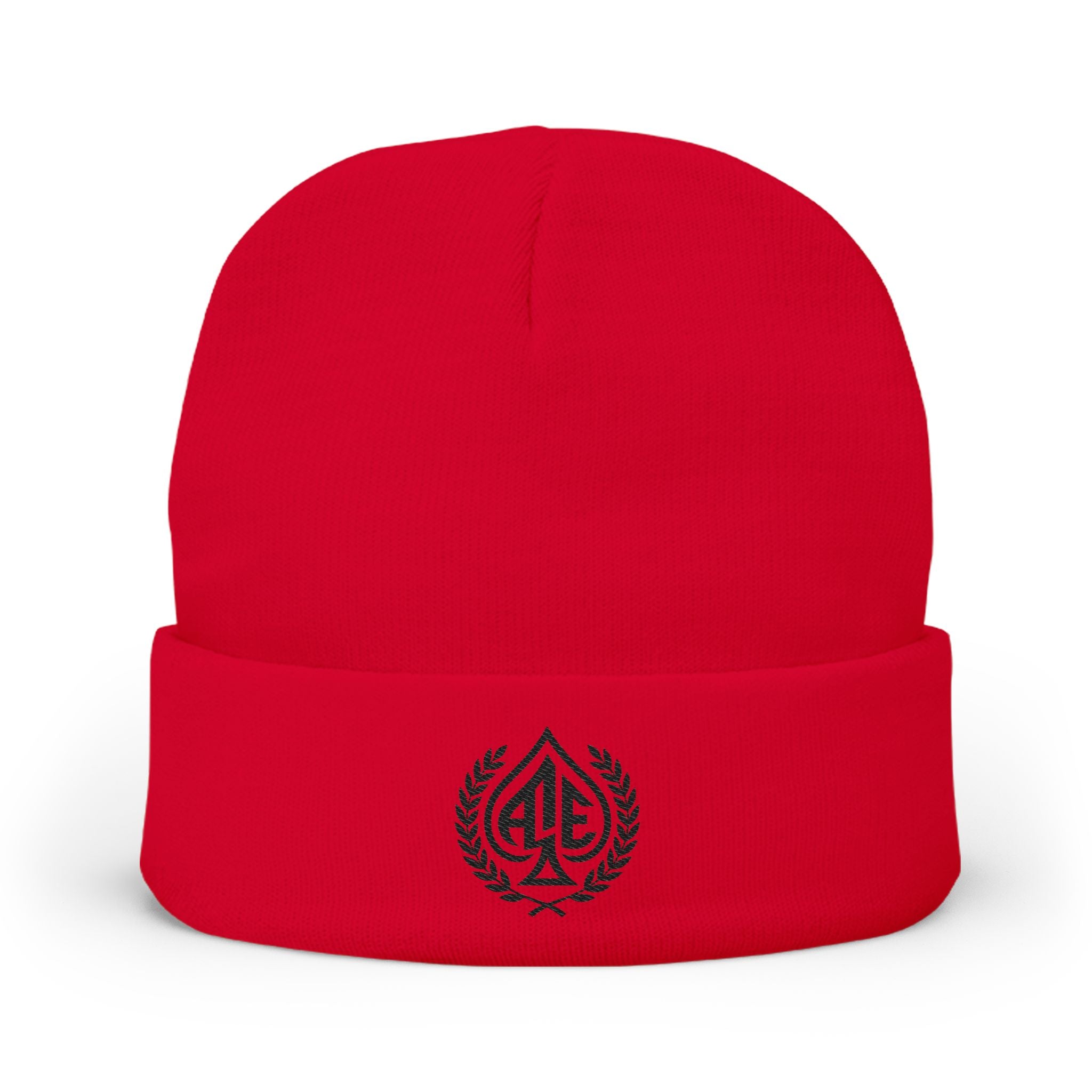 Ace'n Black Crest Embroidered Beanie