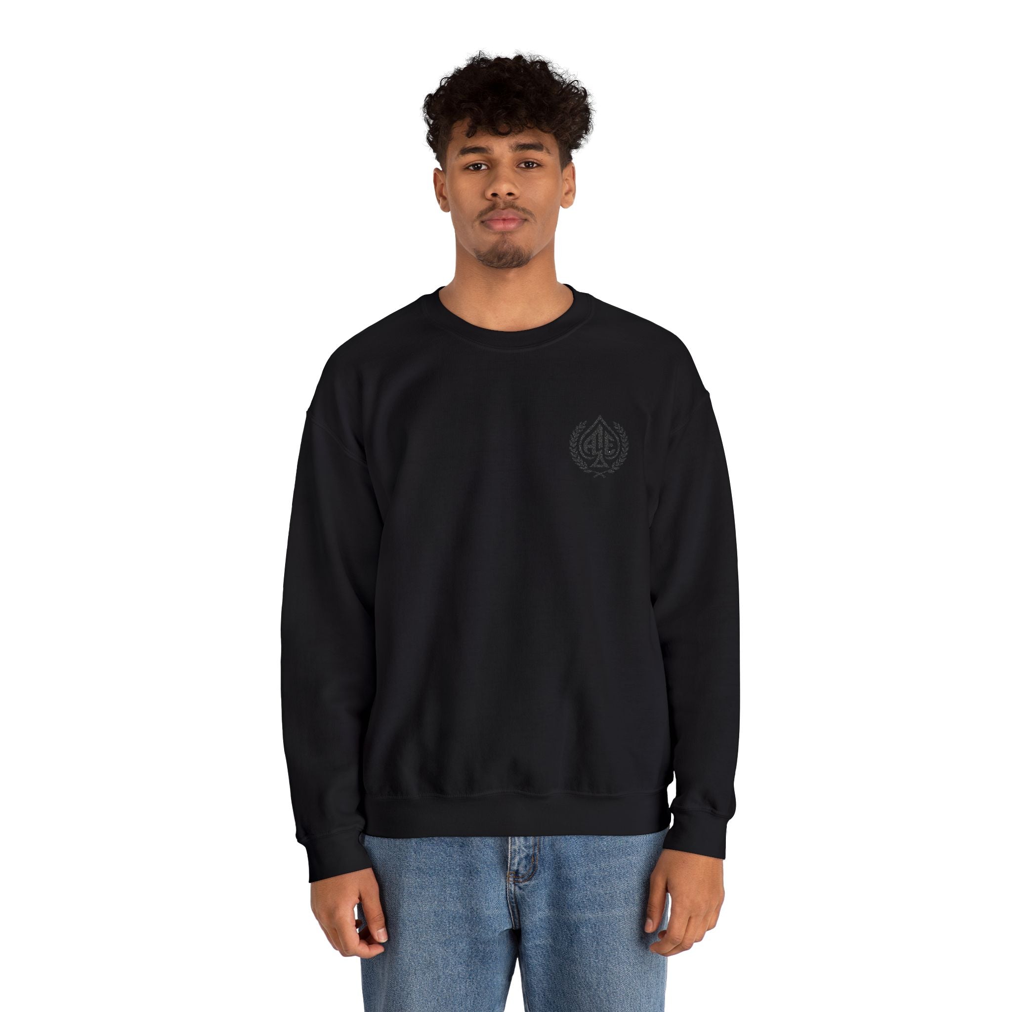 Ace'n Black Crest Embroidered Crewneck Sweatshirt