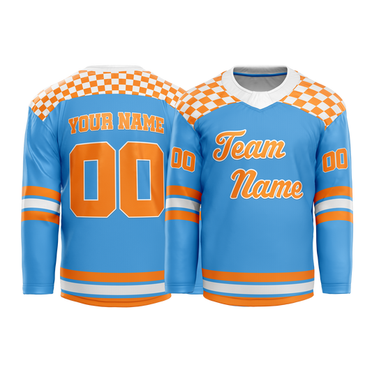 Custom Rocky Top Blue Hockey Jersey